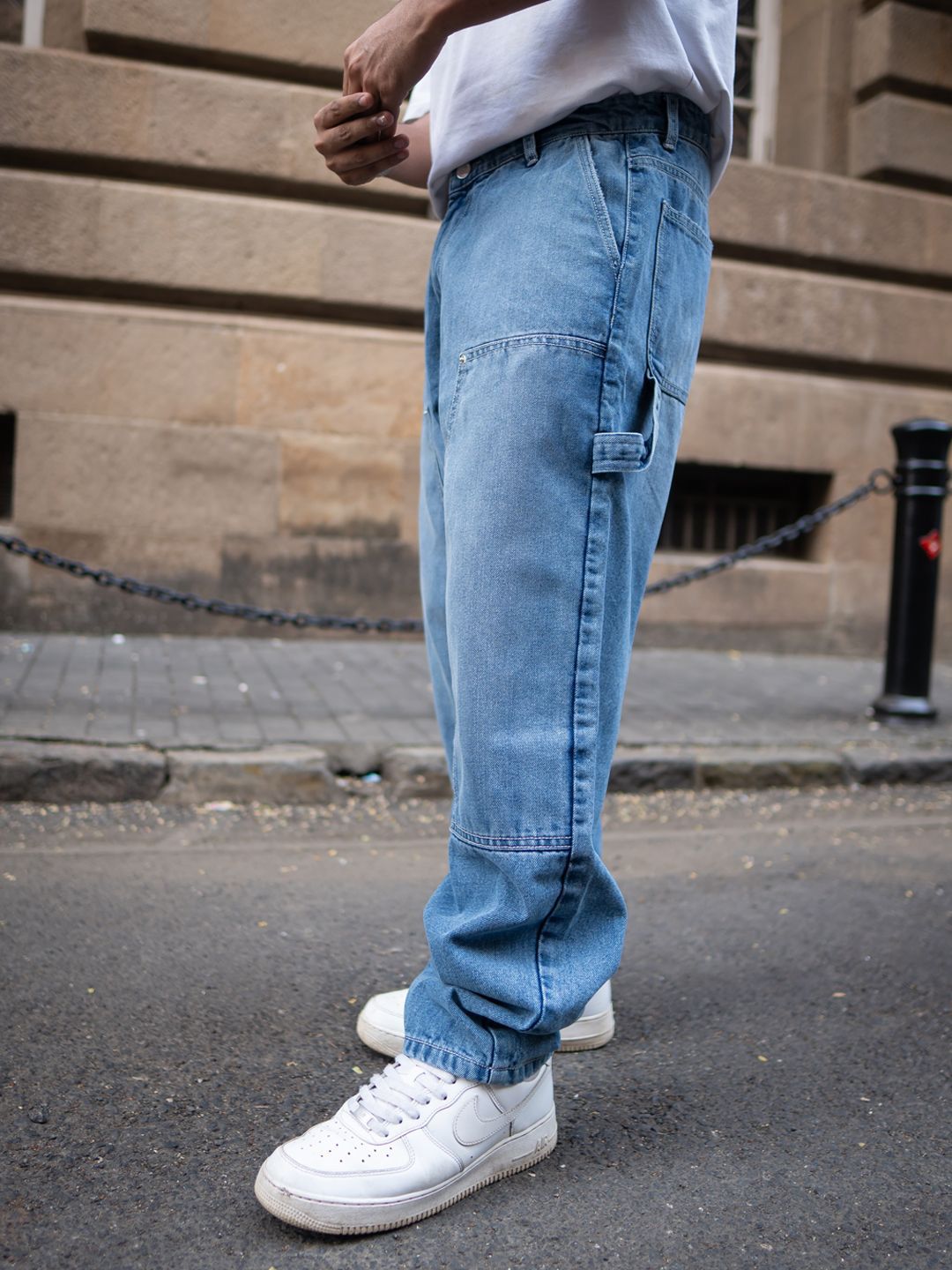 Powerlook Men Blue Baggy Fit Basic Denim Jeans