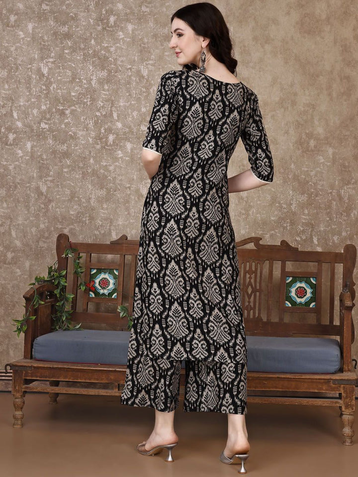 KALINI Ethnic Motifs Printed V-Neck Tunic With Palazzo