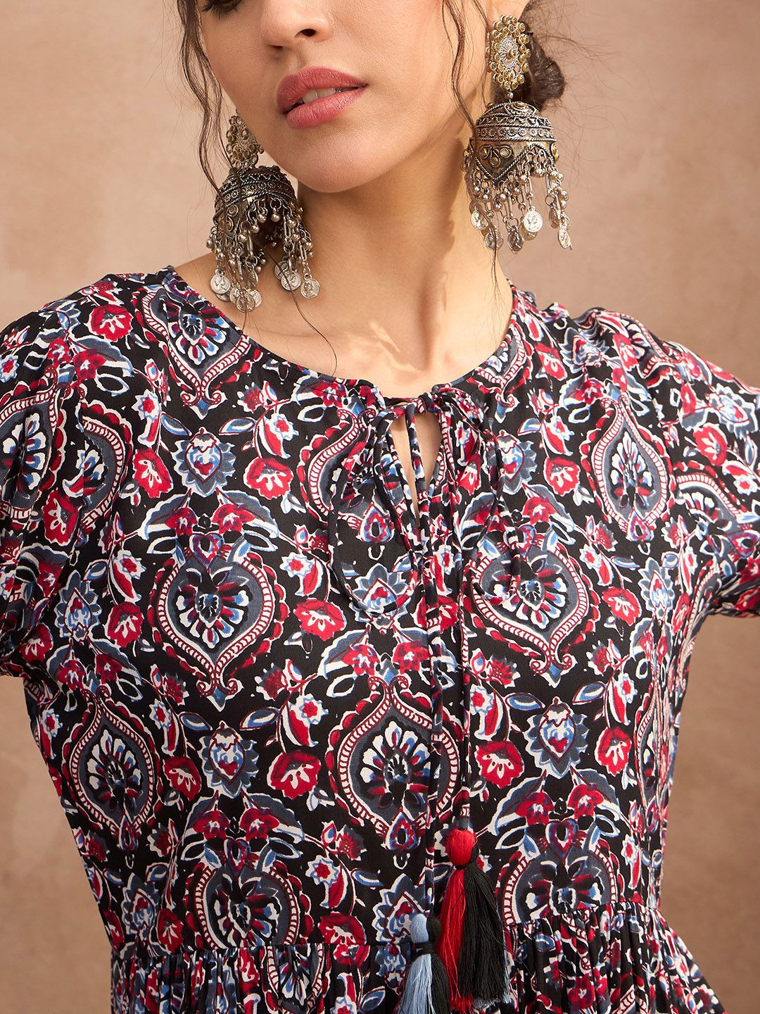 Shae by SASSAFRAS Floral Printed Anarkali Kurta with Trousers