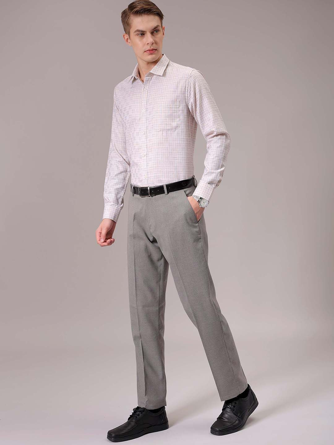 The Indian Garage Co. X Luxe Men Spread Collar Tartan Checked Slim Fit Formal Shirt