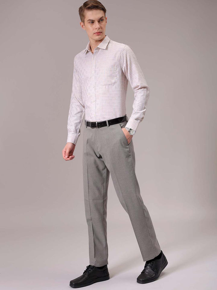 The Indian Garage Co. X Luxe Men Spread Collar Tartan Checked Slim Fit Formal Shirt
