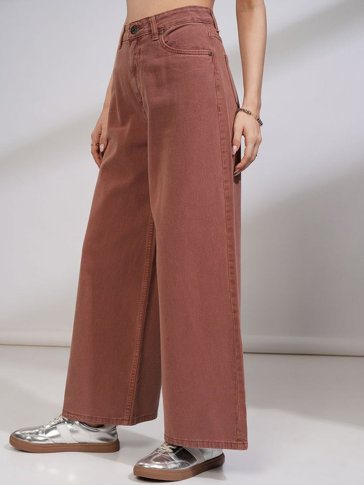Tokyo Talkies Women High Waist Pure Cotton Flared Jeans