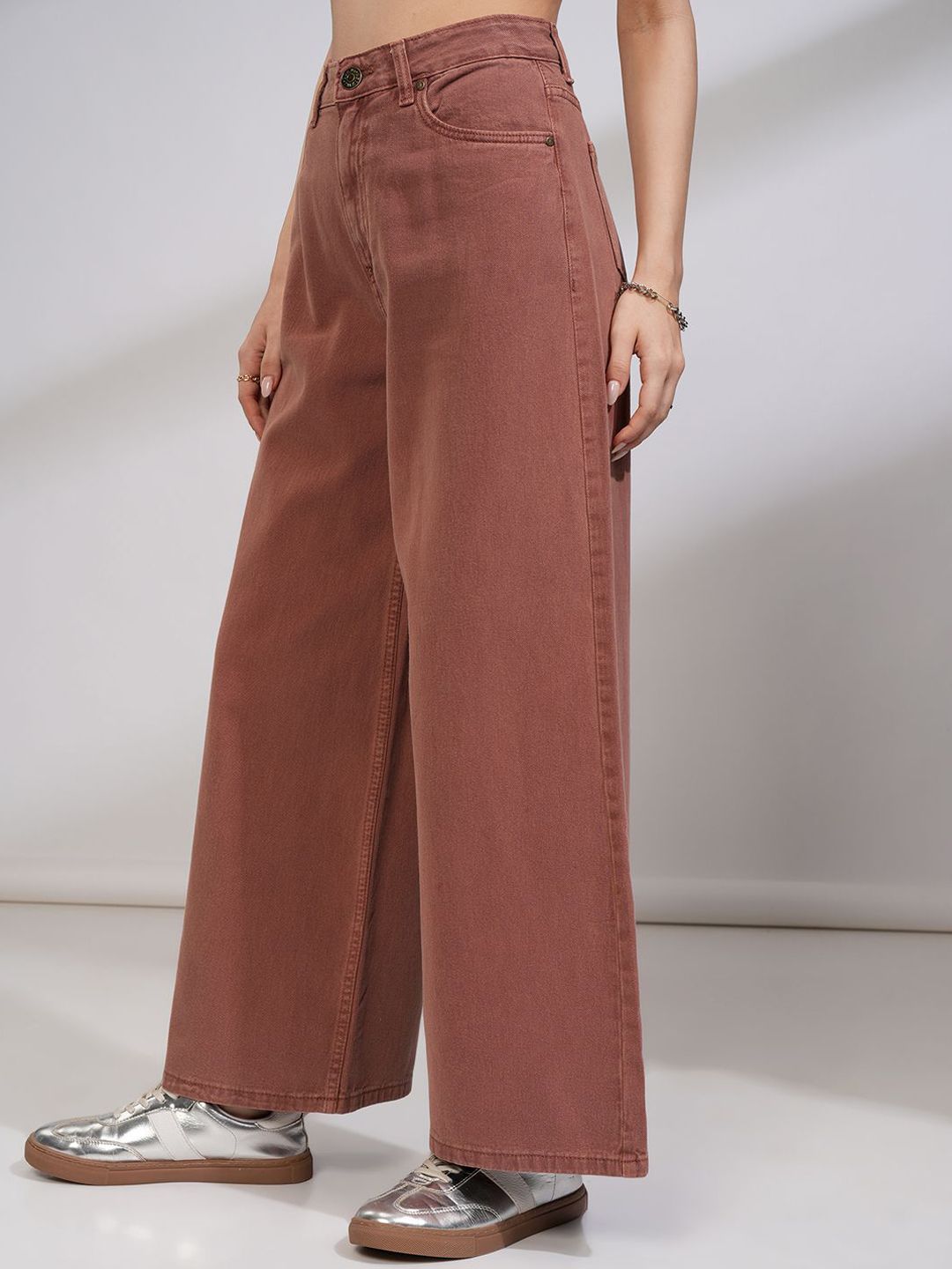 Tokyo Talkies Women High Waist Pure Cotton Flared Jeans