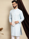 Anouk Ethnic Motifs Printed Band Collar Straigt Kurta