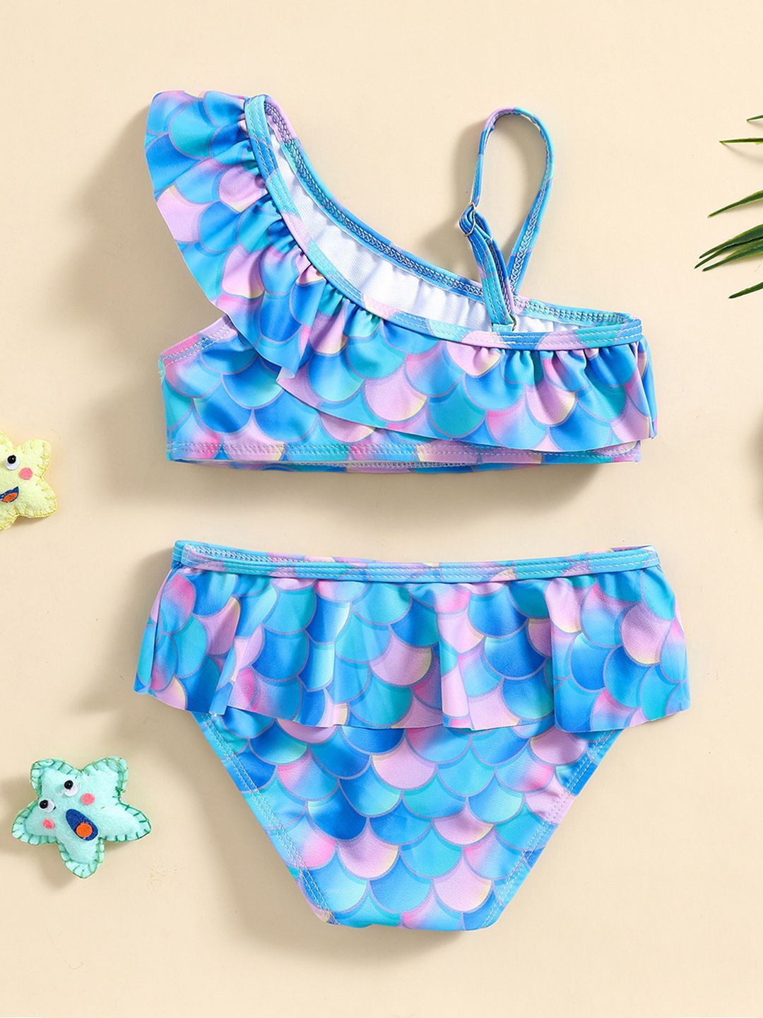 YK Girls Printed Swim Set