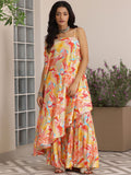 Libas Printed One Shoulder Tunic & Sharara