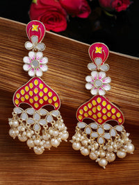 Anouk Gold Plated Cubic Zirconia Studded Contemporary Drop Earrings