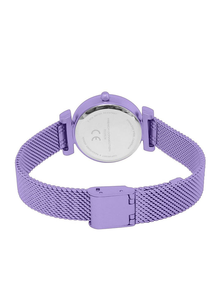 French Connection Women Embellished Dial & Stainless Steel Bracelet Style Straps Analogue Watch FCU5LM