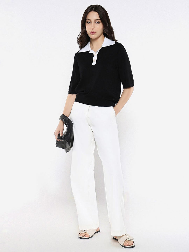 RAREISM Flared Sleeve Cotton Styled Back Top