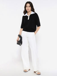 RAREISM Flared Sleeve Cotton Styled Back Top
