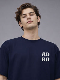 ADRO Graphic Printed Drop-Shoulder Sleeves Cotton T-shirt