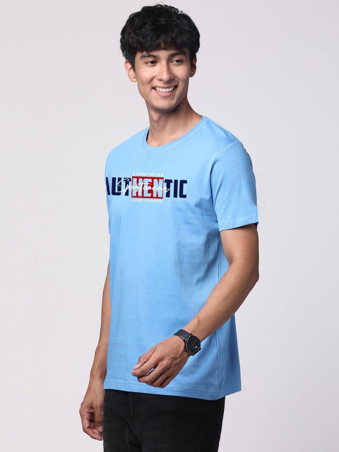 ADRO Men Graphic Printed Round Neck Cotton T-shirt