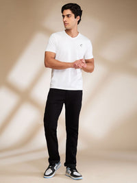 Being Human Men Solid V-Neck Cotton Slim Fit T-shirt