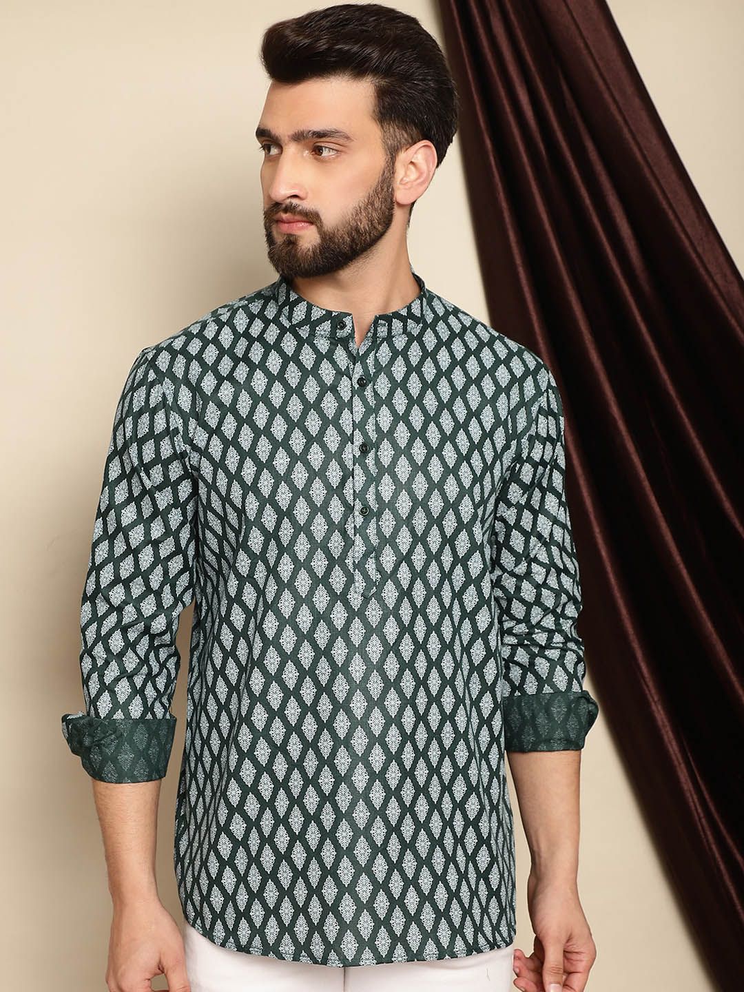 Anouk Ethnic Motifs Printed Thread Work Short Kurta