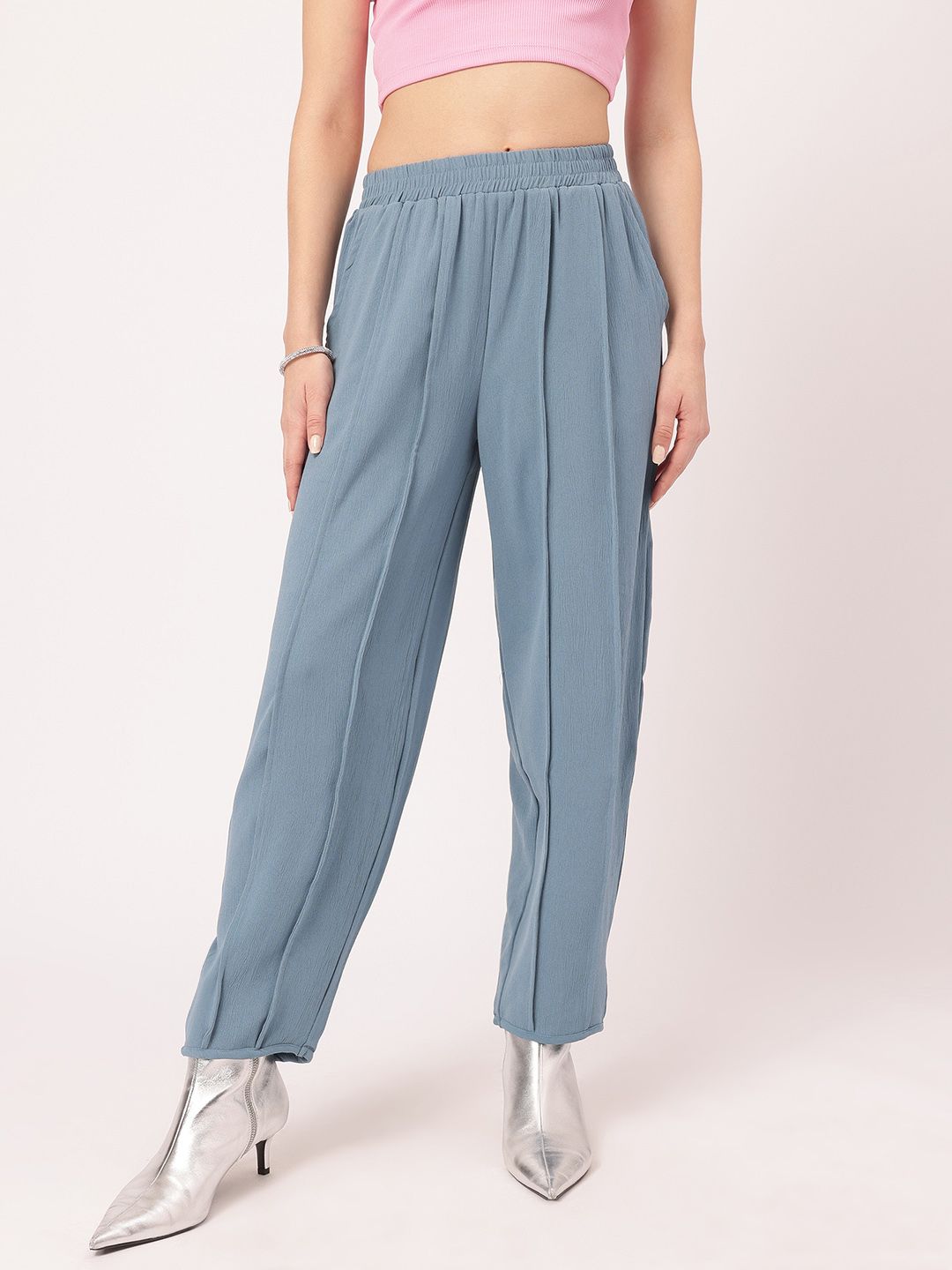 DressBerry Women Structured Statement Pleated Trousers