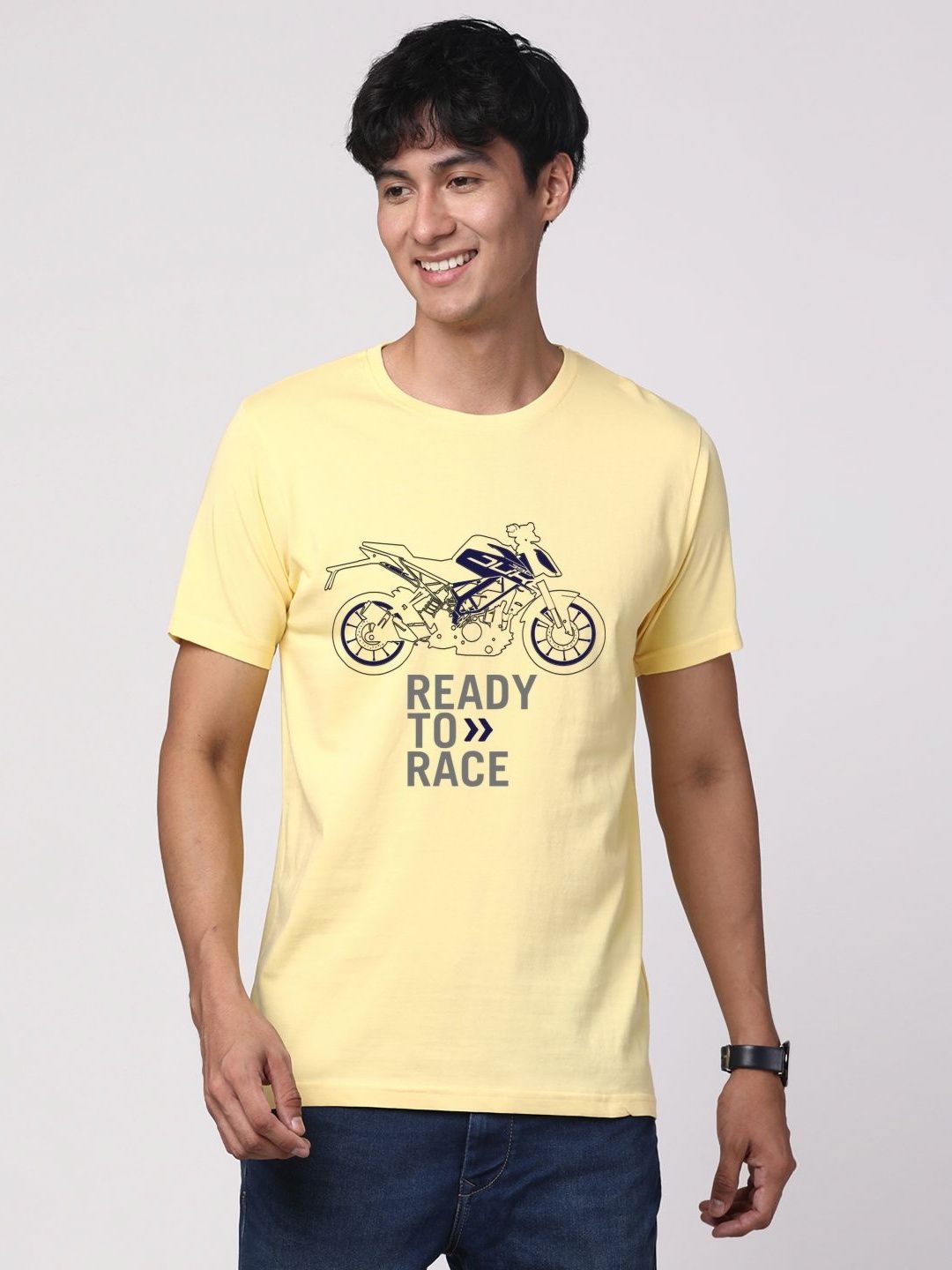 ADRO Men Graphic Printed Round Neck Cotton T-shirt