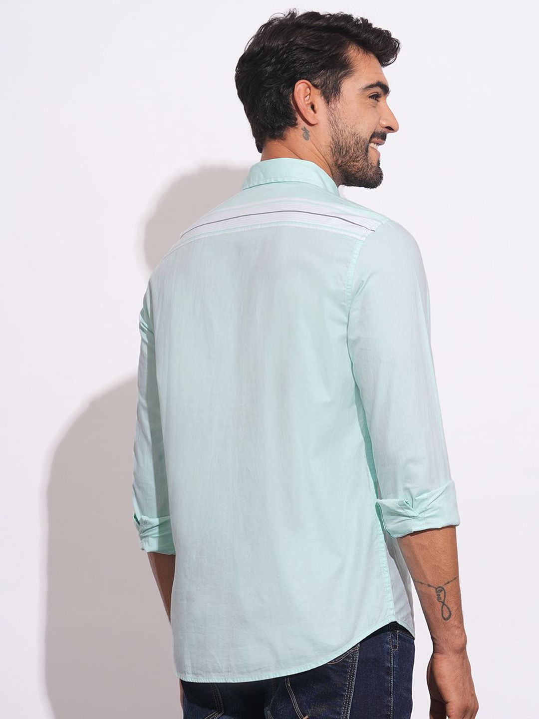 Being Human Men Classic Slim Fit Horizontal Stripes Opaque Striped Casual Shirt