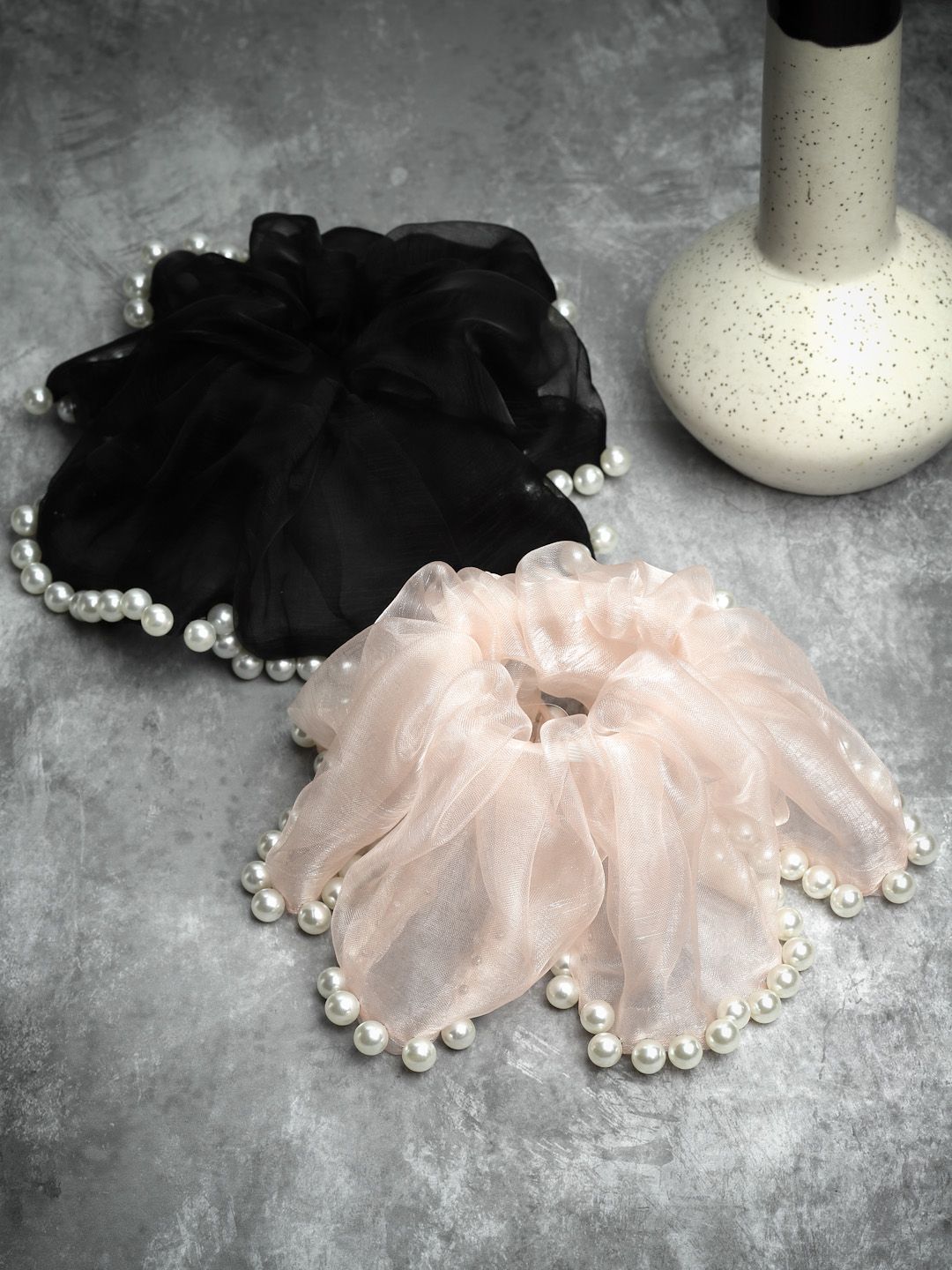 Set Wanita VOGUE PANASH 2 Pemegang Ekor Kuda Scrunchie Dihiasi