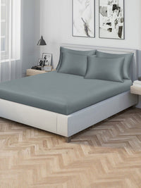 KLOTTHE Grey 300 TC Cadar Katil King dengan 4 Sarung Bantal