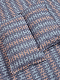 Myntra Elegant Homes Ungu & Biru Bercetak Set Cadar King 300 TC 2.5 m x 2.25 m