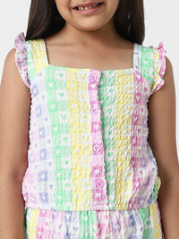 Nauti Nati Girls Heart Prints Crop Top & Pants Clothing Set