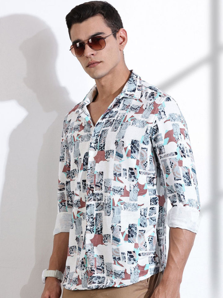 Thomas Scott Men Classic Slim Fit Opaque Printed Casual Shirt