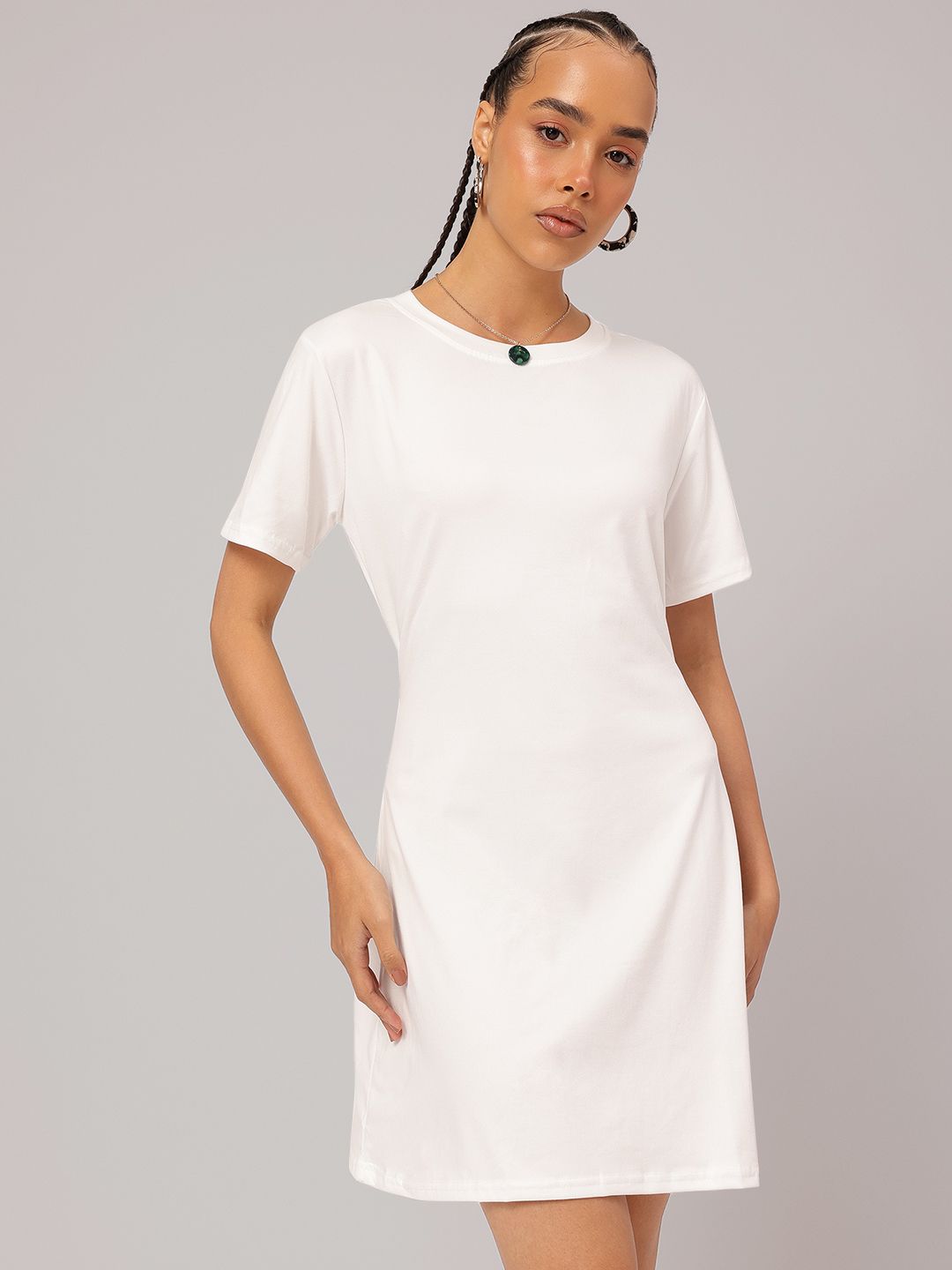 DressBerry T-shirt Mini Dress with Tie-Up