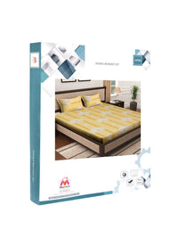 Myntra Elegant Homes Yellow Floral Pure Cotton 400 TC Fitted King Superfine Bedsheet dengan 2 Sarung Bantal-98 x 89 inci