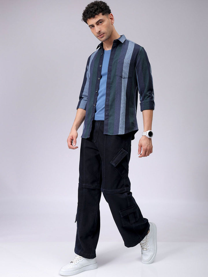 The Indian Garage Co Men Slim Fit Multi Stripes Opaque Printed Casual Shirt