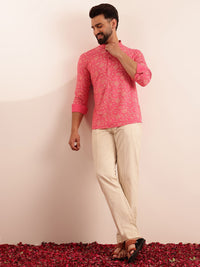 Anouk Men Floral Printed Mandarin Collar Kurta