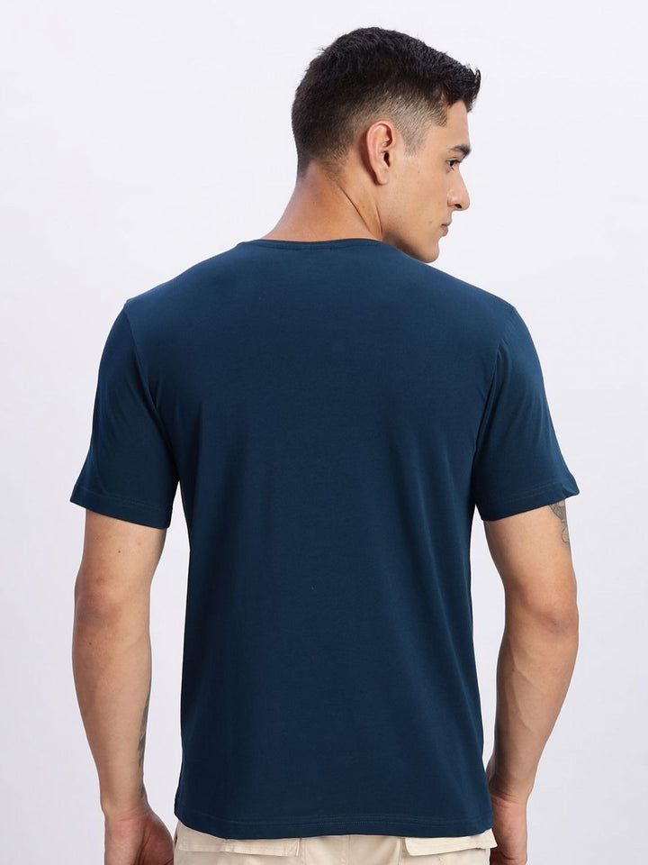 ADRO Men Typography Printed Round Neck Cotton T-shirt