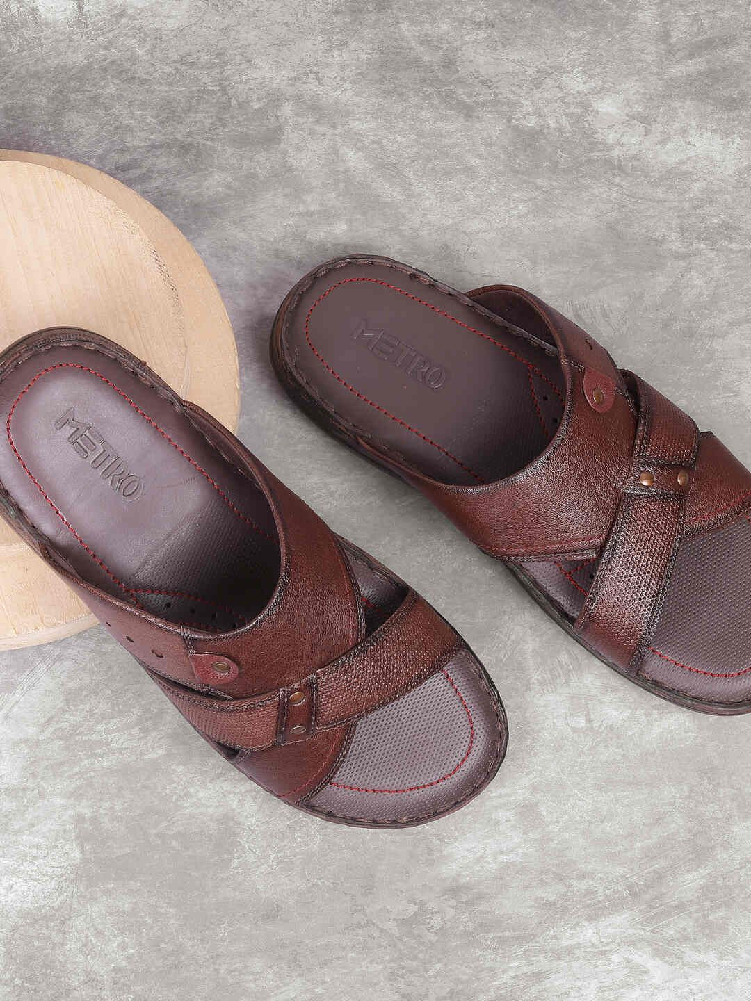 Metro Men Leather Comfort Sandals