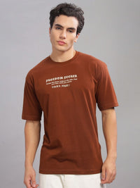 ADRO Men Typography Printed Round Neck Cotton T-shirt