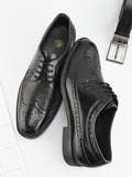 House of Pataudi Men Textured Formal Brogue