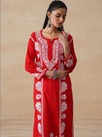 Rumah Wanita Chikankari Sulam Kurta Chikankari