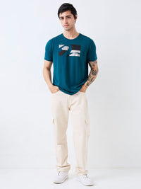 SPYKAR Men Graphic Printed Round Neck Cotton Slim Fit T-shirt