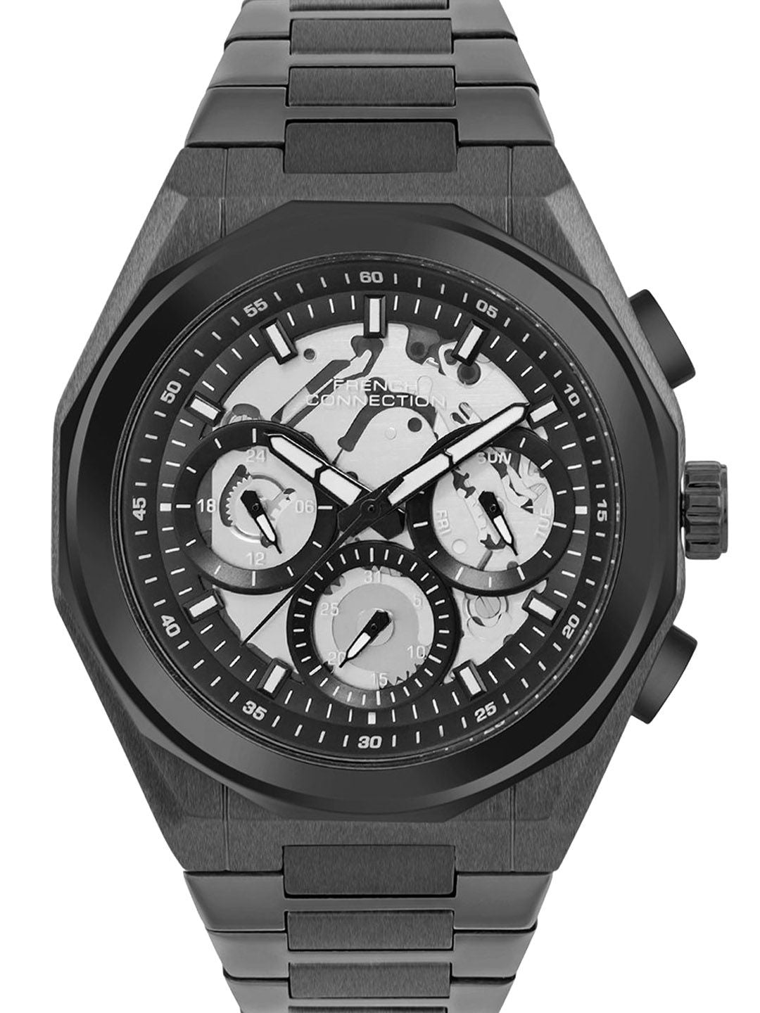 French Connection Men  Bracelet Style Straps Analogue Multi Function Watch FCH21BM