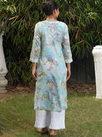 Rumah Chikankari Wanita Floral Printed Chikankari Indie Florals Kurta