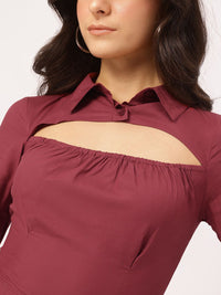 DressBerry Elegant Edge Cut-Out Fitted Top