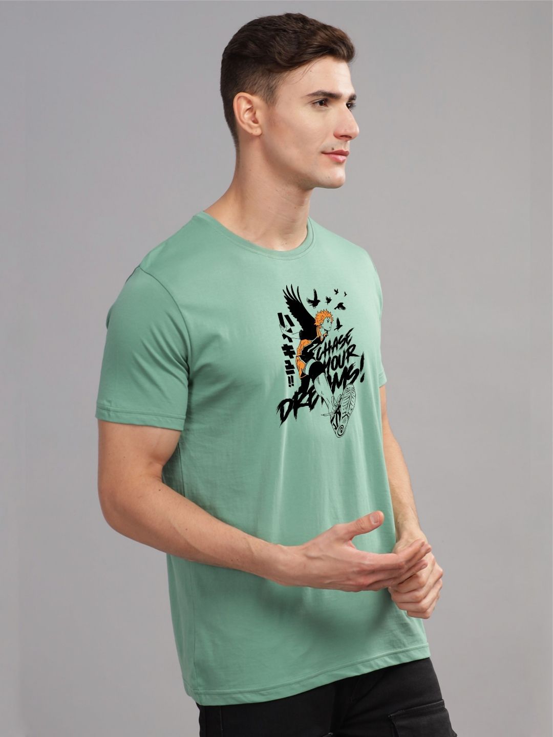 ADRO Men Printed Applique T-shirt
