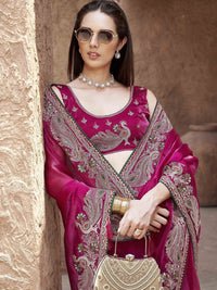 Tikhi Imli Embroidered Poly Chiffon Saree