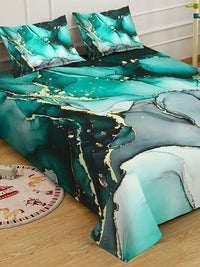Myntra Elegant Homes Green 300 TC King Bedsheet with 2 Pillow Covers