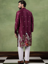 SOJANYA Men Floral Embroidered Thread Work Kurta