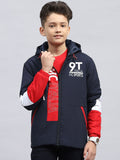 Monte Carlo Boys Hooded Typography Printed Casual Sporty Jacket