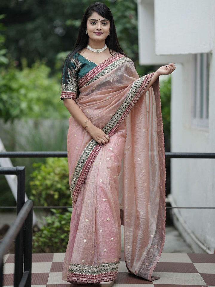 Saree mall Embellished Sequinned Organza Sarees