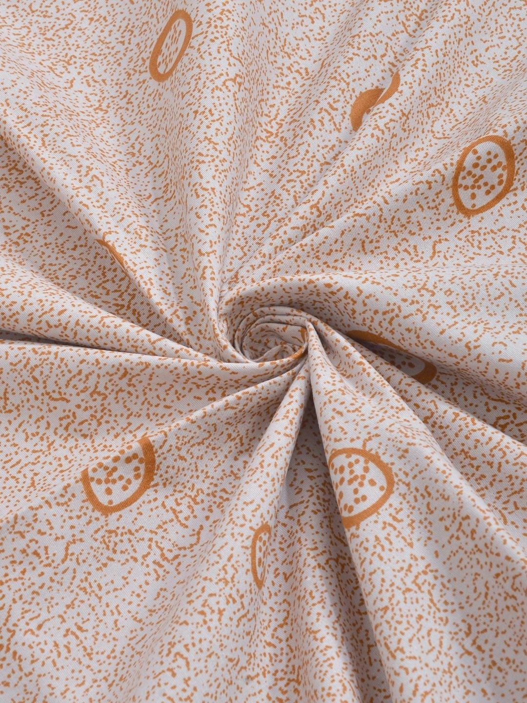 Myntra Elegant Homes Orange & White Geometric 300 TC Single Bedsheet with 1 Pillow Covers