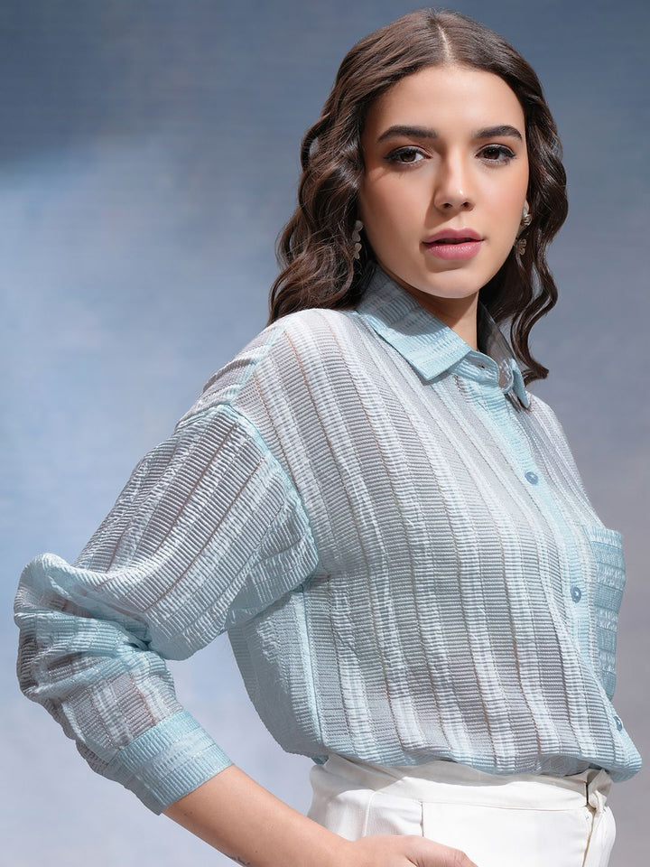 CHIC BY TOKYO TALKIES Women Horizontal Stripes Opaque Striped Casual Shirt