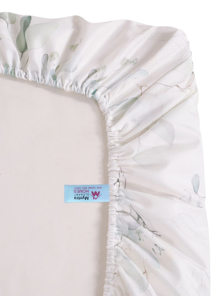Myntra Elegant Homes White Floral 400 TC King Bedsheet with 2 Pillow Covers