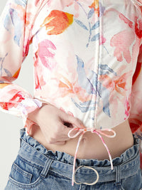 Bewakoof Women Floral Printed Puff Sleeve Crop Top