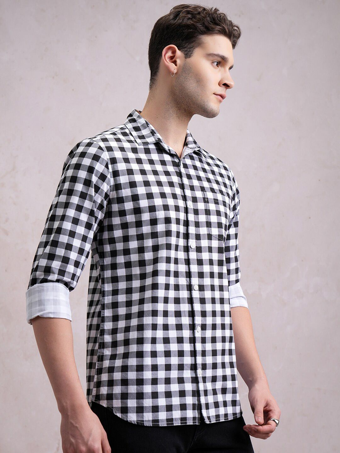 Highlander Men Checked Slim Fit Shirt